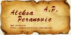 Aleksa Peranović vizit kartica